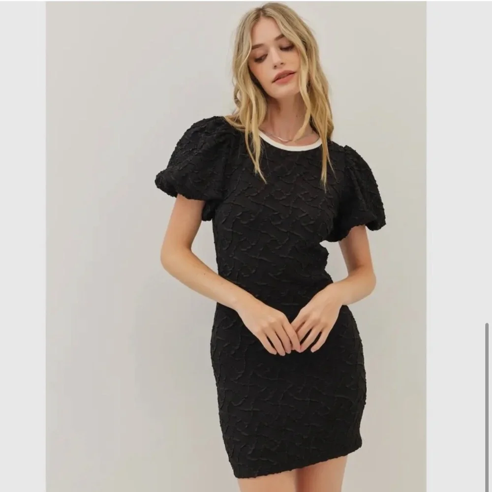 921. The Coquette Class Bodycon Texture Dress - Picture 1 of 4